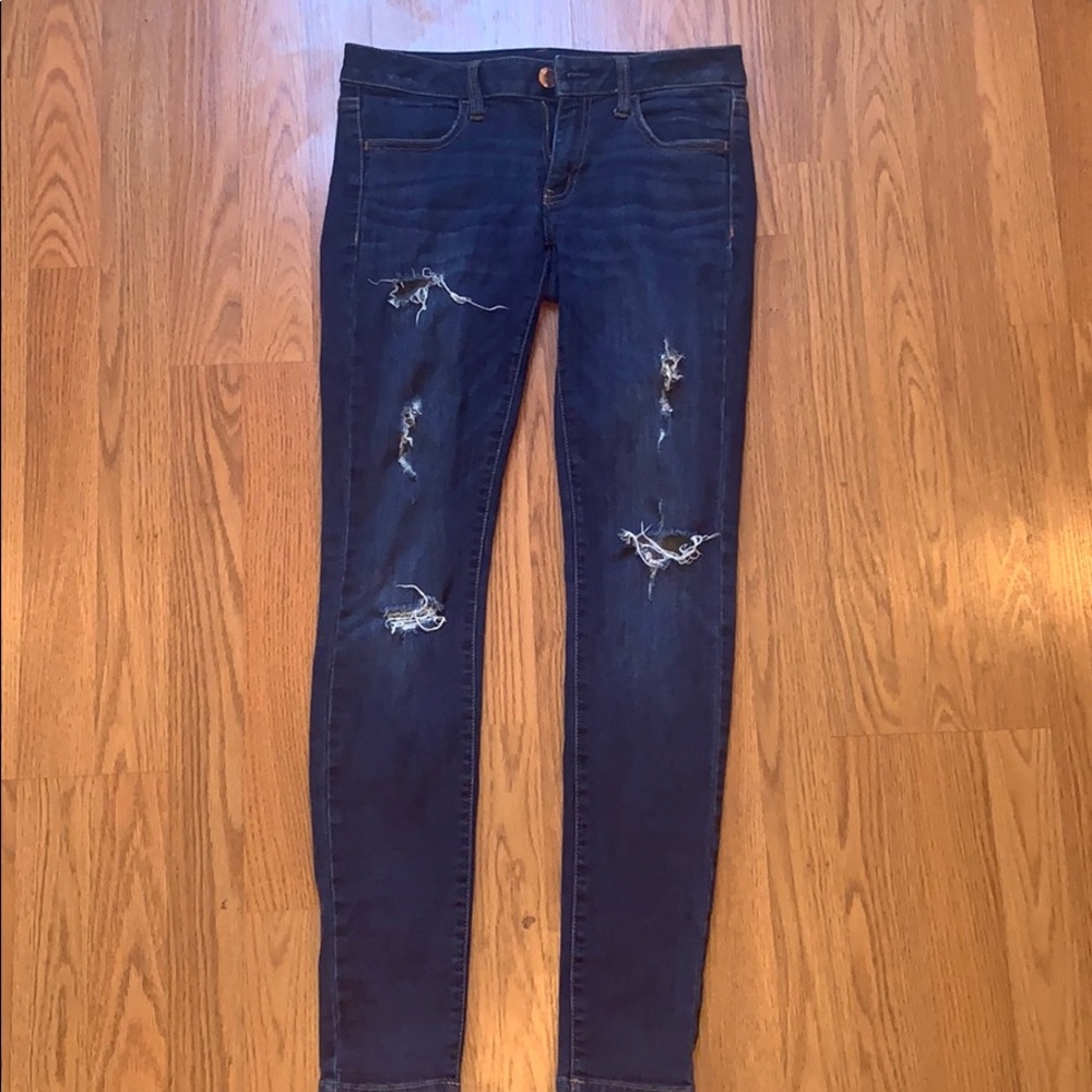 American Eagle Ripped Skinny Jean Jeggings Sz 6